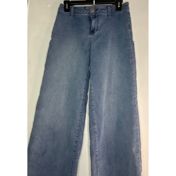 1822 Denim Women’s Size 6 Comfy Wide Leg Jeans Y2K 2000's Retro Square pockets - Picture 2 of 8